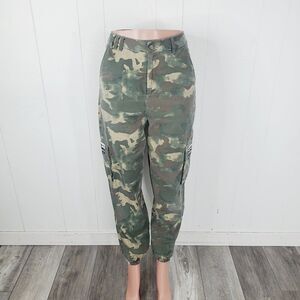 Adidas Original Women's Green Camouflage Cargo Pocket Jogger Track Pant Size S